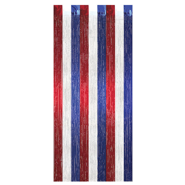 Red, White & Blue Mylar Curtain 8' x 3'