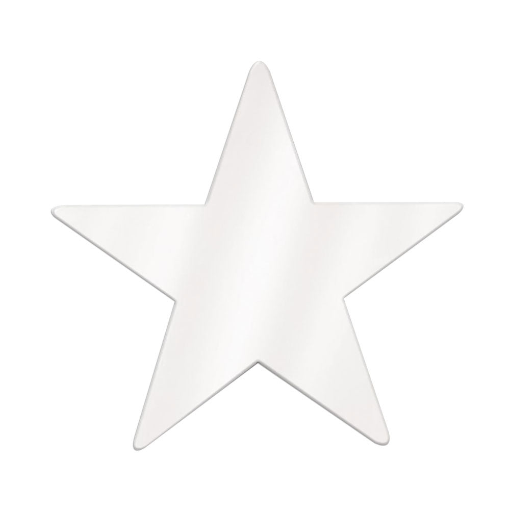 Foil Star Cutout - White 9"