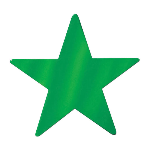 Foil Star Cutout - Green 12"