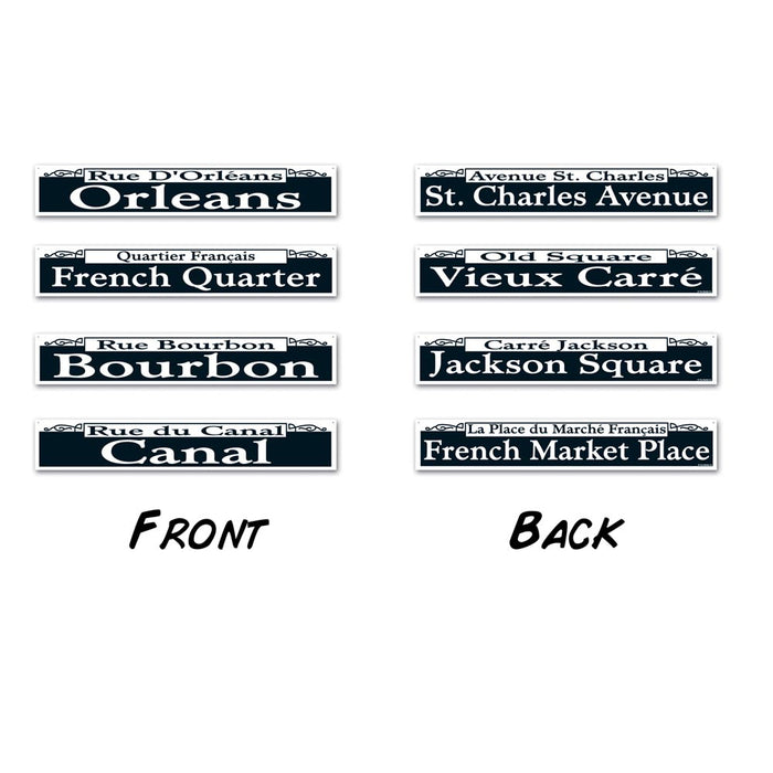 Mardi Gras Street Signs Cutouts 24" x 4" (4 PACK)