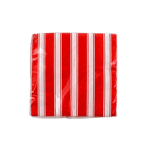 Red & White Stripes Beverage Napkins (16 PACK)