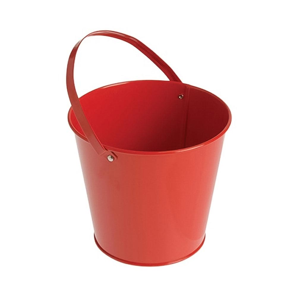 Metal Bucket - Red 4-3/4"