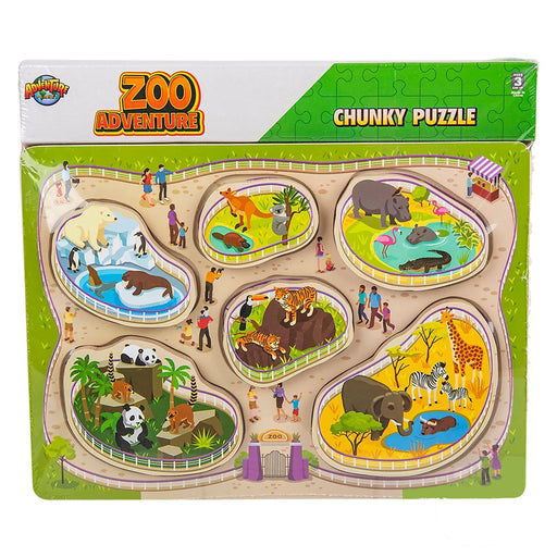 6-Piece Chunky Build-A-Zoo Puzzle Fun and Educational