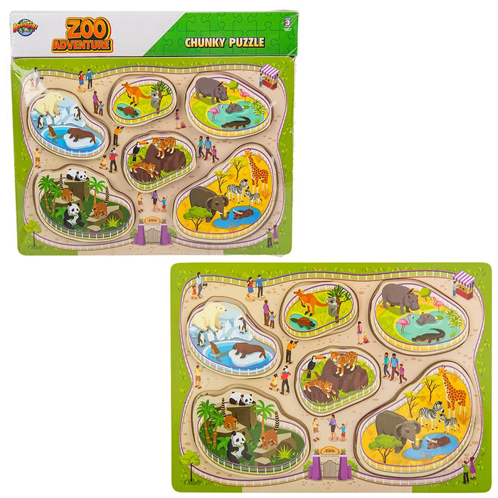 6-Piece Chunky Build-A-Zoo Puzzle Fun and Educational