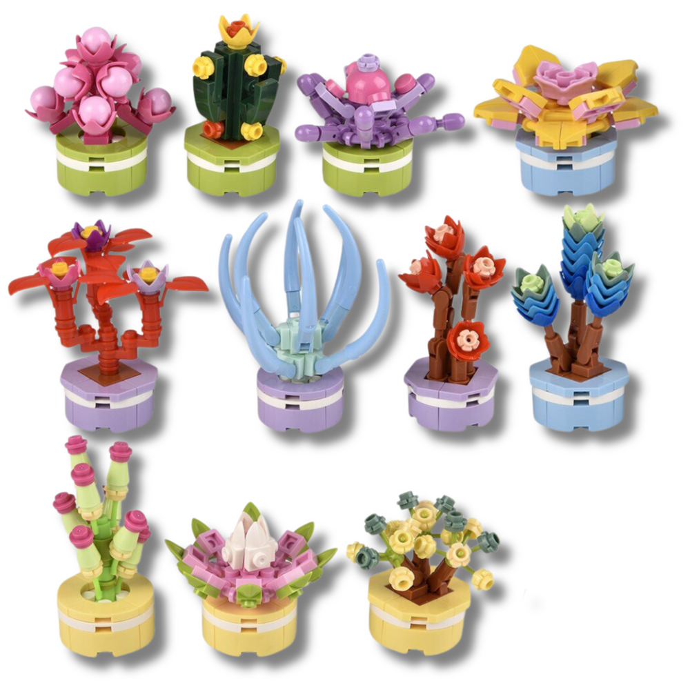 Building Block Flowers Fidget Toys For Kids - Assorted