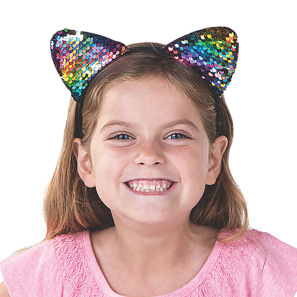 Flipping Sequin Cat Ear Headband (DZ)