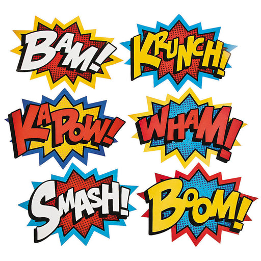 Superhero Words Cutouts 24" (6 PACK)