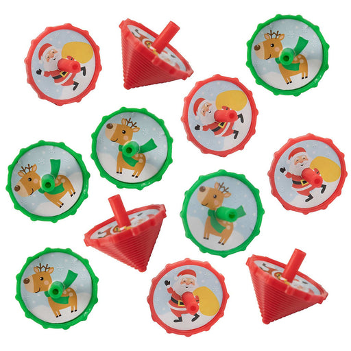 Bulk Mini Christmas Spin Tops (48 PACK)