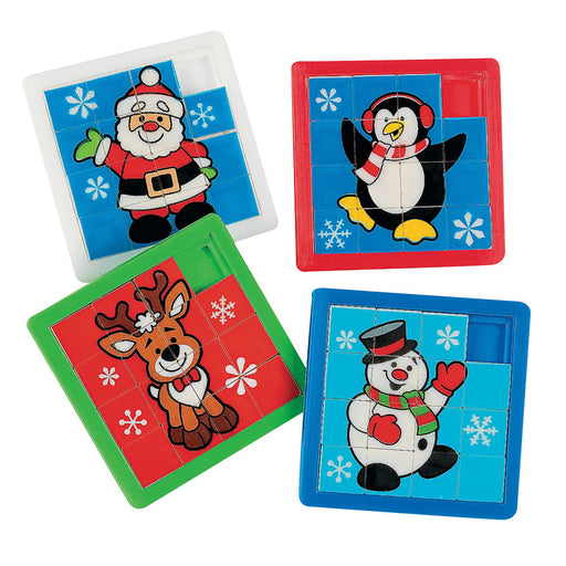 Christmas Slide Puzzles 2-1/2" (DZ)