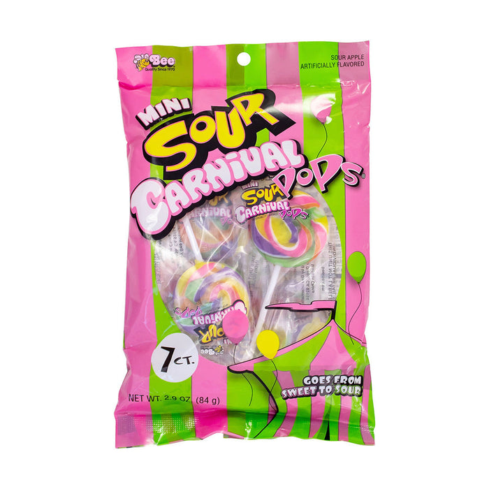 Mini Sour Carnival Pops Sour Apple