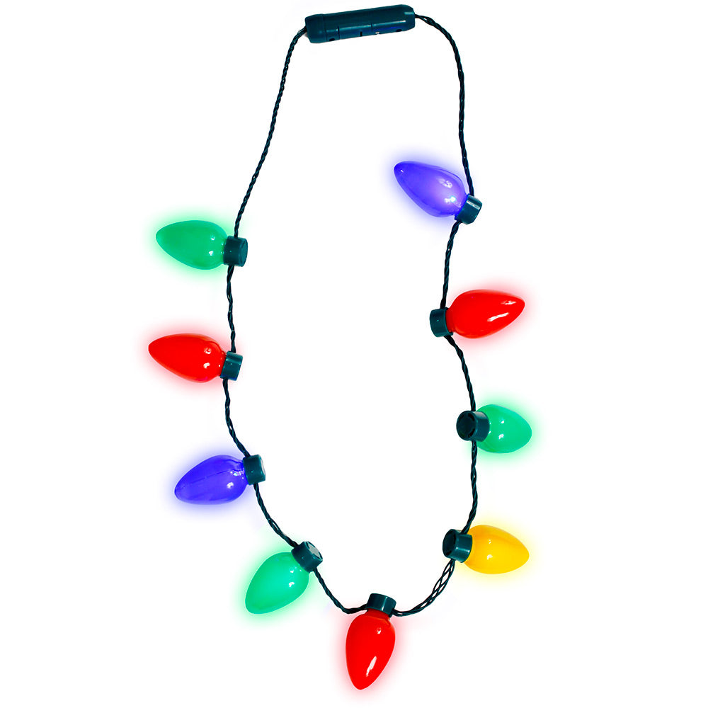 Light Up Christmas Bulb Necklace