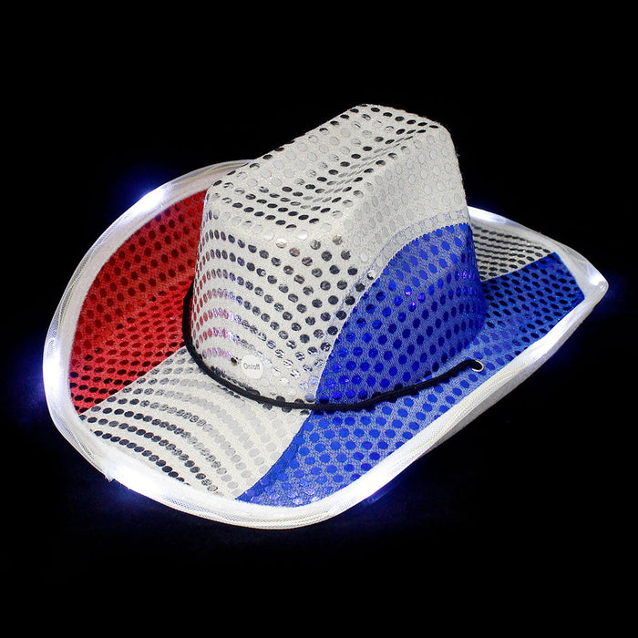 Light Up Patriotic Cowboy Hat