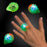 Light Up Jelly Bumpy Ring Green 1.5" (24 PACK)