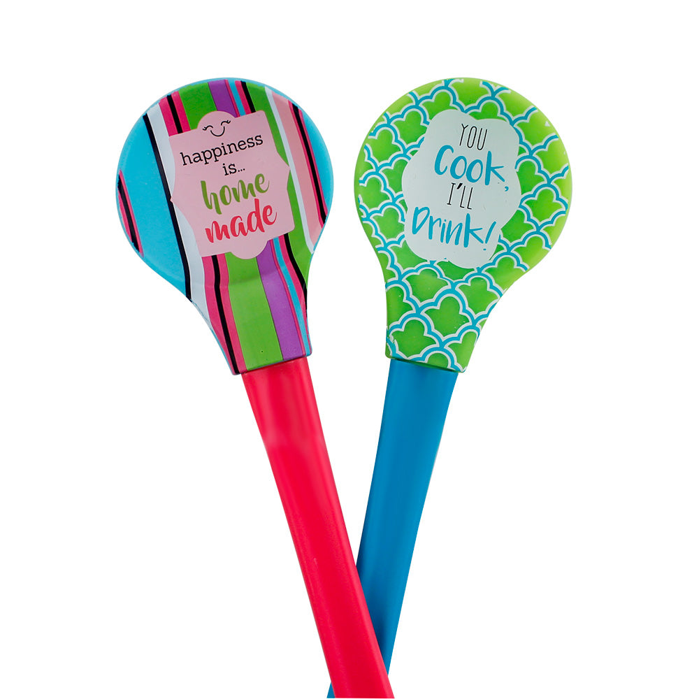 Silicone Mixing Spoons with Saying