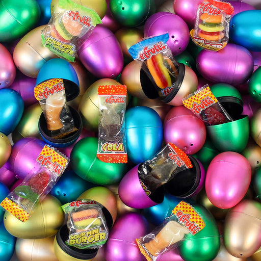 Gummy Candy Filled Metallic Easter Eggs 2-1/3" (500 PACK)