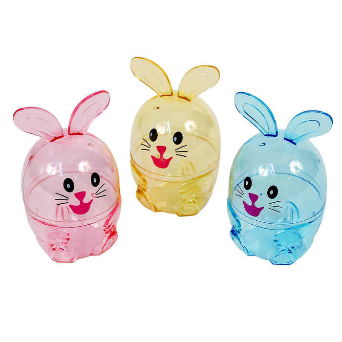 Clear Bunny Shaped Egg Containers 3" (3 PACK)