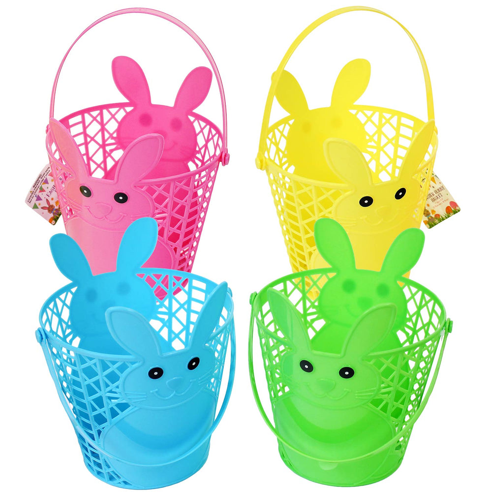 Plastic Easter Bunny Basket Assorted 8.25"