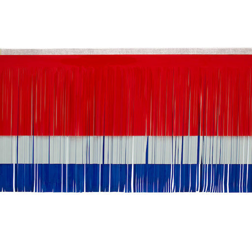 Float Drape Red White Blue Vinyl Fringe 15" x 10'