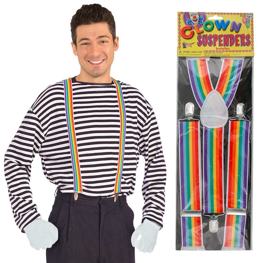 Clown Rainbow Suspenders