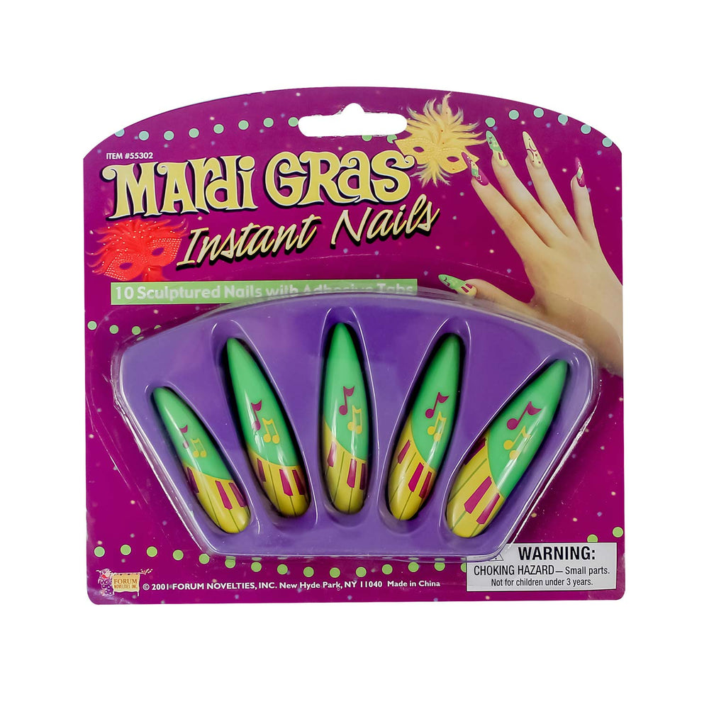 Mardi Gras Instant Nails