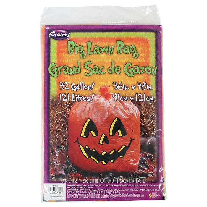 Big Halloween Jack-O-Lantern Lawn Bag