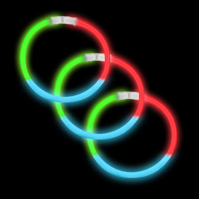 Glow Bracelets 8" Tri-Color (50 PACK)