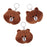 Plush Dog Head Keychain 3" (DZ)