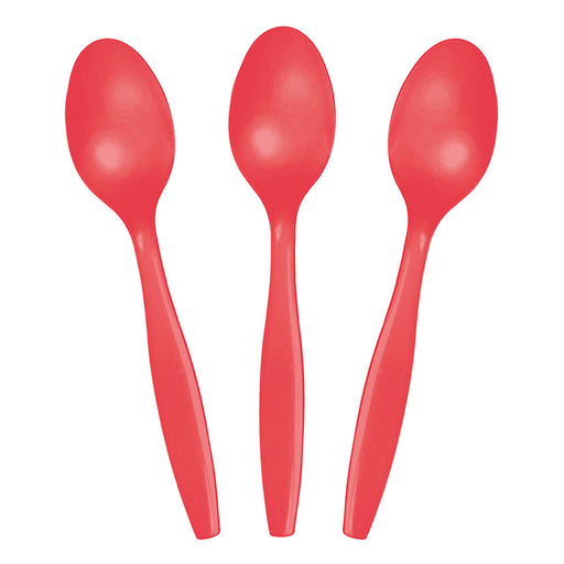 Plastic Spoons - Coral (24 PACK)