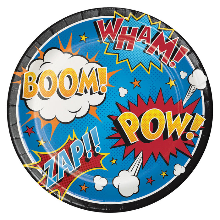 Superhero Slogans Paper Plates 9" (8 PACK)