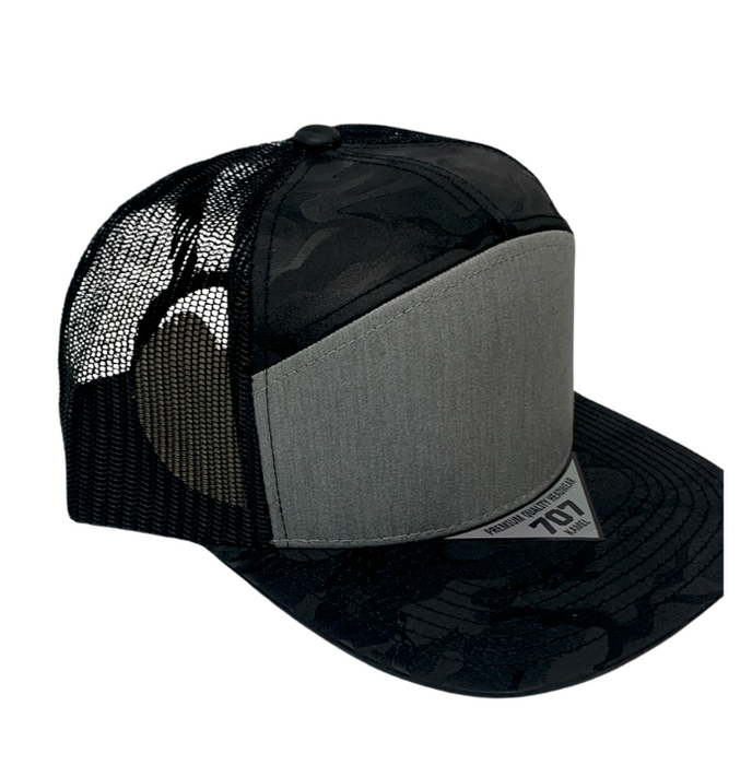 Kamel  K707 HYBRID TRUCKER 7 Panel Flat  Adjustable Snapback Mesh Trucker Cap