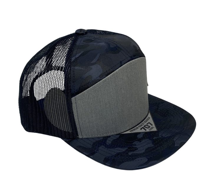 Kamel  K707 HYBRID TRUCKER 7 Panel Flat  Adjustable Snapback Mesh Trucker Cap