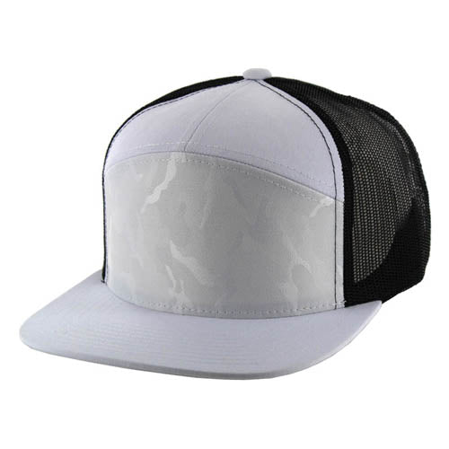 Kamel  K707 HYBRID TRUCKER 7 Panel Flat  Adjustable Snapback Mesh Trucker Cap