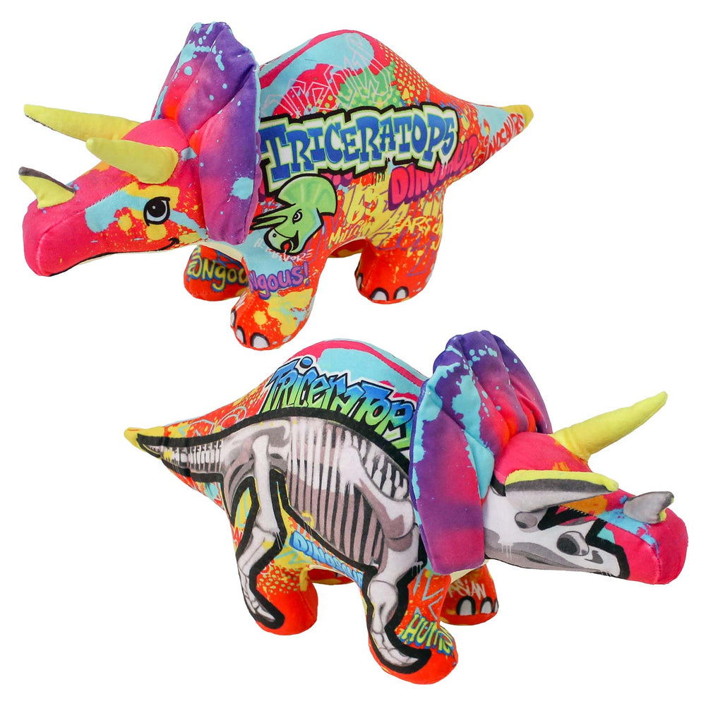 Plush Graffiti Triceratops Dinosaur 15"