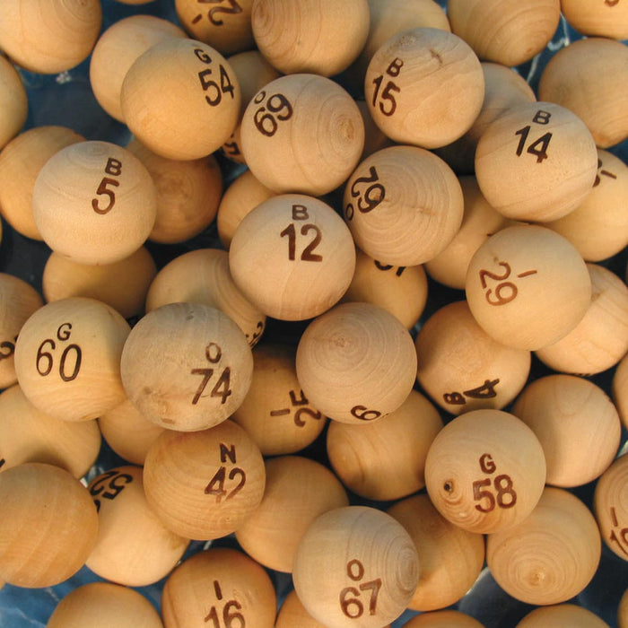 Bingo Ball Set - Wood (75 PACK)