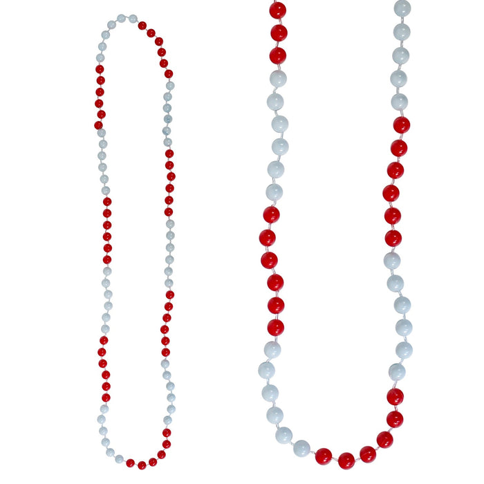 Bead Segmented 7.5mm  33" Red/Grey (DZ)