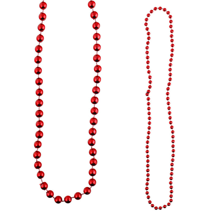 Bead Round 7mm 33" Red (DZ)