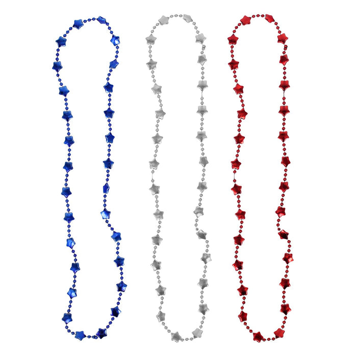 Bead 33" Stars Red Silver Blue (DZ)