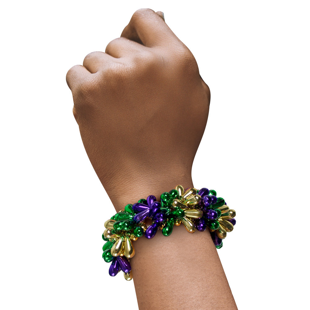 Mardi Gras Stretch Teardrop Bracelet (DZ)