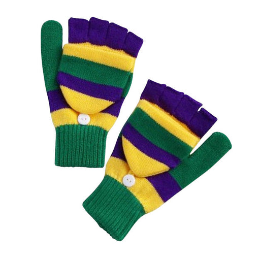 Mardi Gras Fingerless Gloves