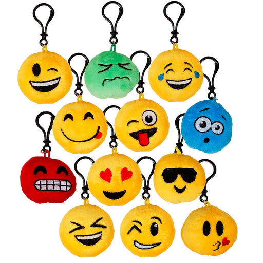 Emoji Keychain Clips 2-3/4" (24 PACK)