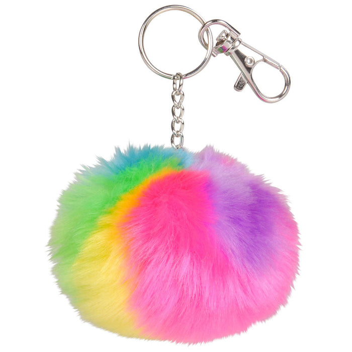 Pom-Pom Rainbow Keychain 3-1/4" (DZ)