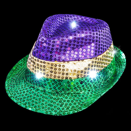 Mardi Gras Light Up Fedora