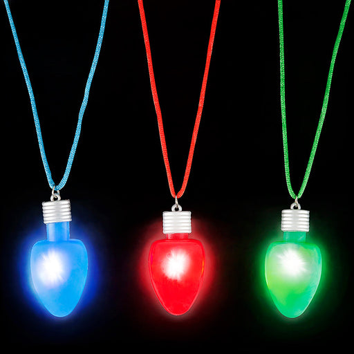 Light-Up Christmas Bulb Necklaces (DZ)