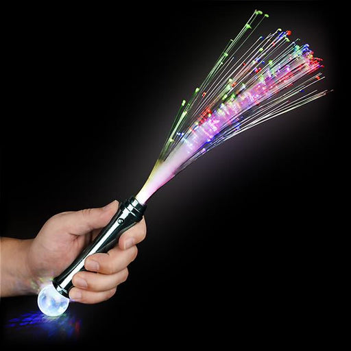 Light Up Magic Ball Fiber Optic Wand 15"