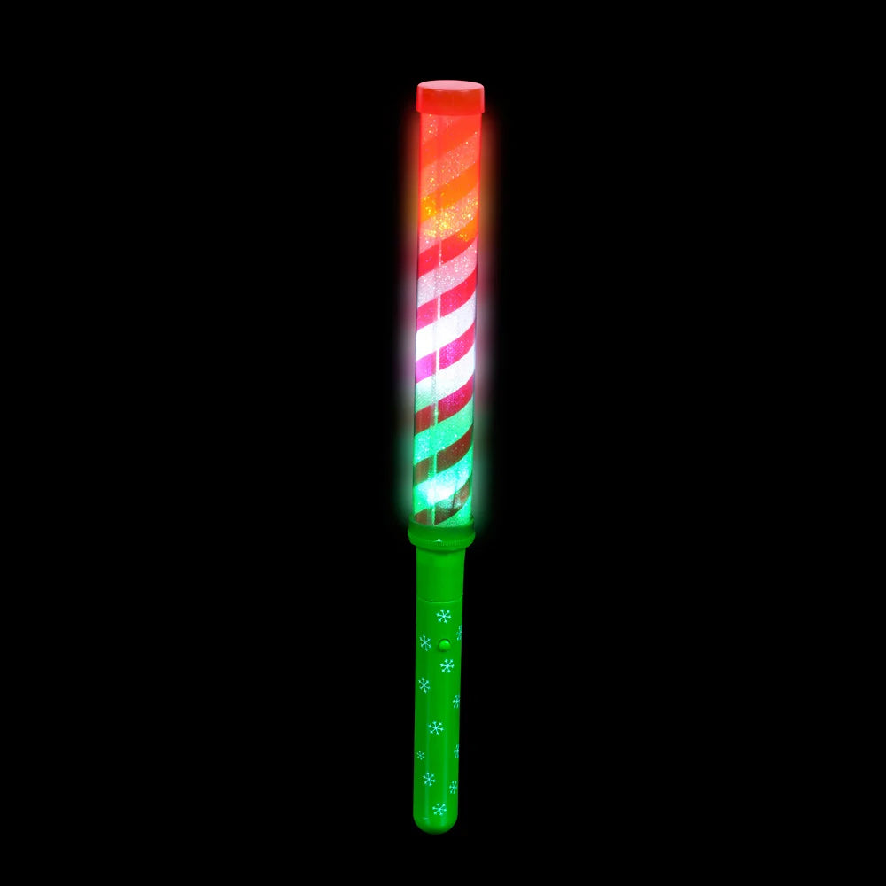 Light Up Candy Cane Stripe Wand 12"