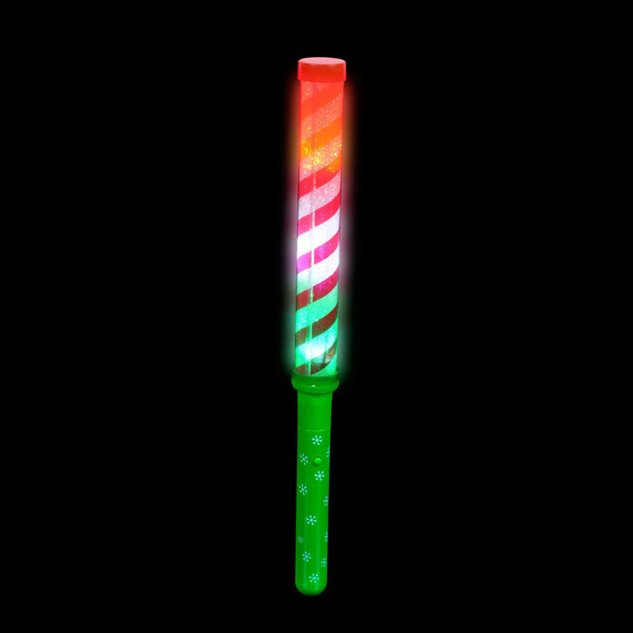 Light Up Candy Cane Stripe Wand 12"