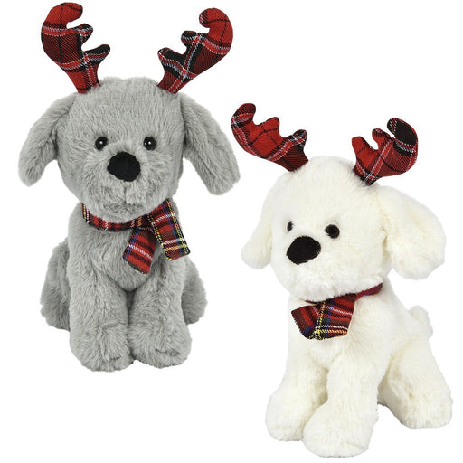 Plush Dog With Antlers Assorted 8"