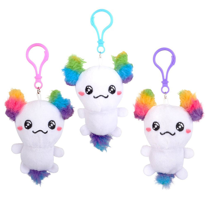 Plush Axolotl Clip On White 3.5" (DZ)