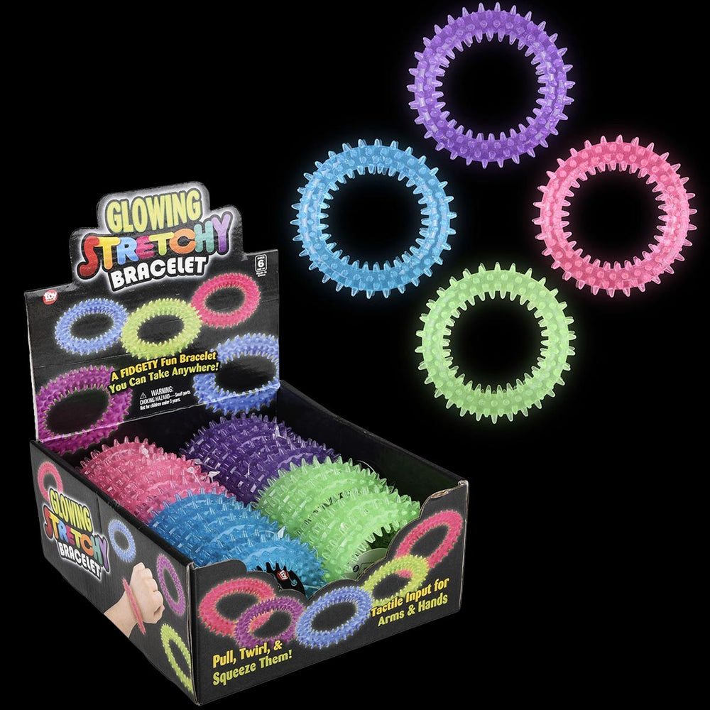 Glow In The Dark Spiky Bracelet 7.5" (24 PACK)