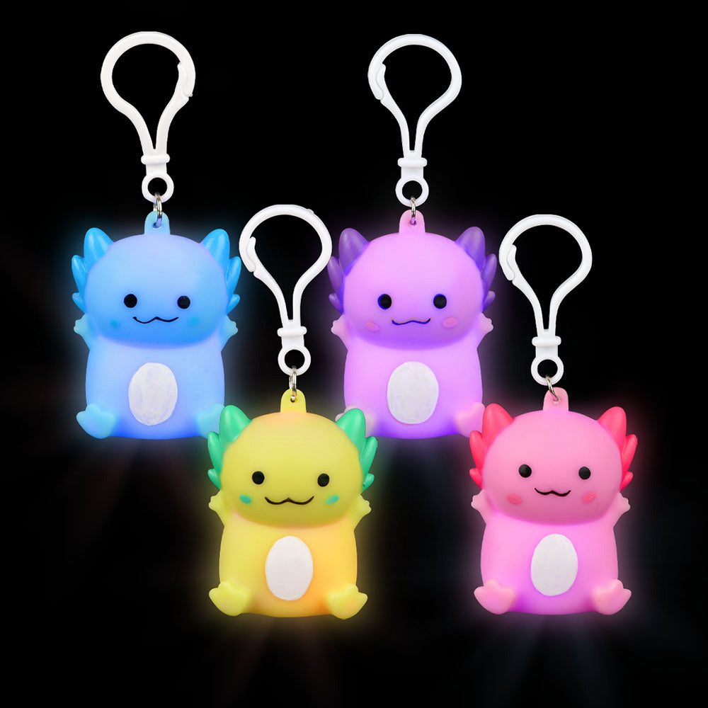 Light Up Axolotl Keychain 2.5" (DZ)